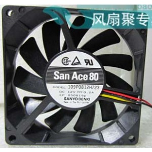Sanyo 109P0812H723 12V 0.2A 3wires Cooling Fan